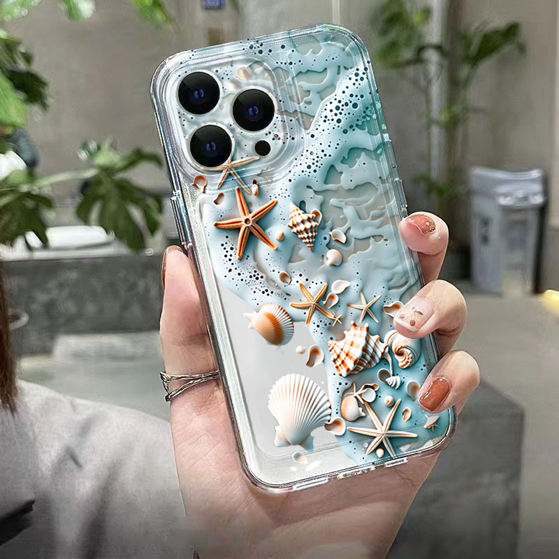 3D Printing Iphone - เคสโทรศัพท์ลายเปลือกหอยปลาดาว 3 มิติ สำหรับ iPhone 17