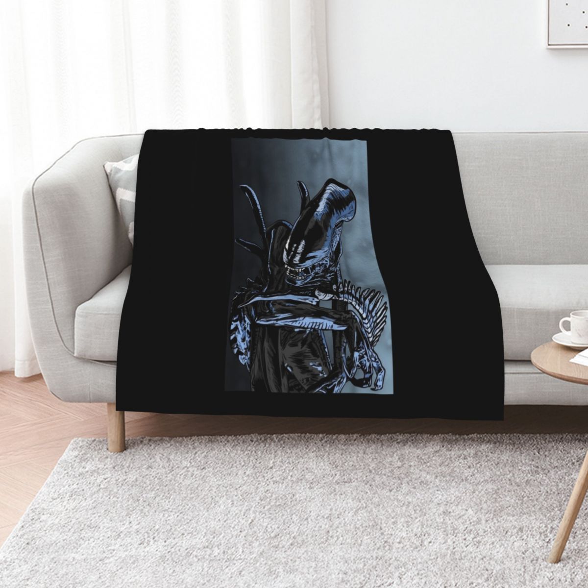 3D Printing Xenomorph - ผ้าห่มลายเซโนมอร์ฟ ผ้าห่มนุ่มสบายสำหรับงีบหลับ ของขวัญสำหรับคุณแม่คุณพ่อ