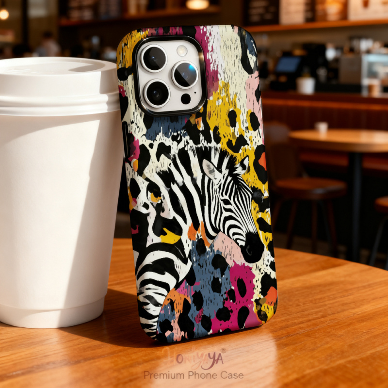 3D Printing Iphone - เคสโทรศัพท์ลายม้าลายกันกระแทกสำหรับ iPhone 12 13 14 15