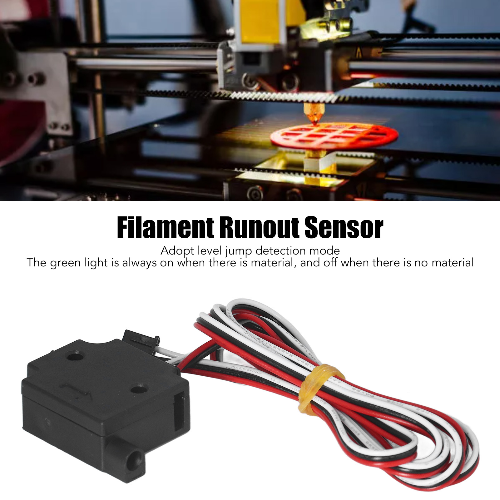 Filament Runout Sensor - การตรวจจับการขาดของเส้นพลาสติกในเครื่องพิมพ์ 3 มิติ พร้อมไฟแสดงสถานะ โมดูลเซ็นเซอร์ตรวจจับการขาดของเส้นพลาสติก