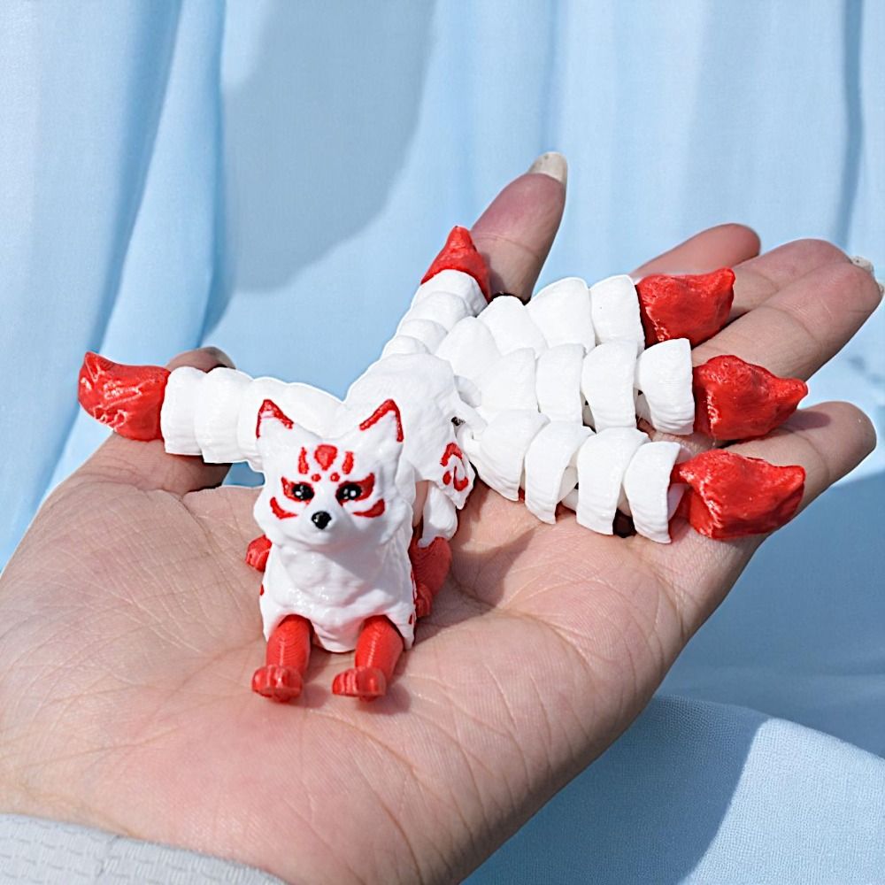3D Printing Joints - ของตกแต่งรูปสัตว์พิมพ์ 3 มิติ ข้อต่อขยับได้ รูปทรงสัตว์หางห้าชิ้น พิมพ์