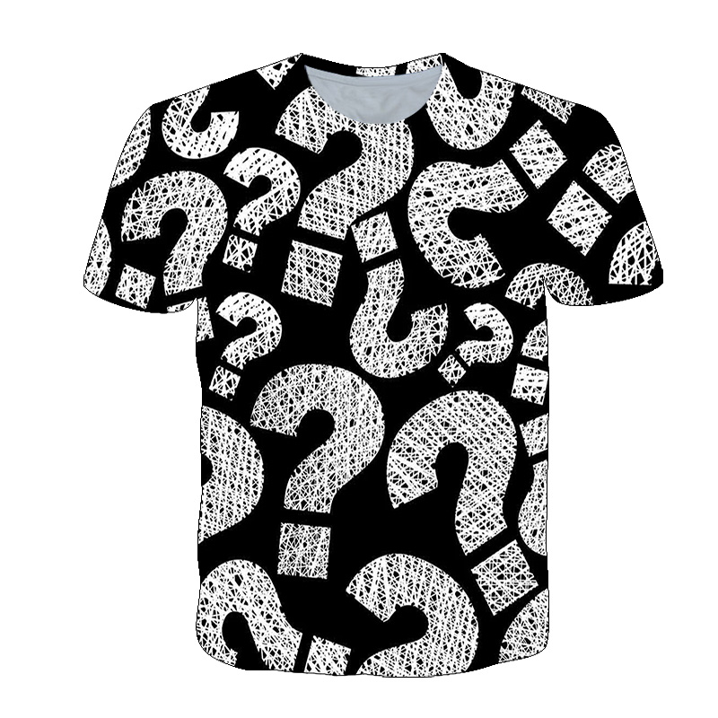 3D Printing Question - 3D คำถามที่น่าสนใจ Mark กราฟิกเสื้อ T ฤดูร้อนแฟชั่นเสื้อยืดผู้ชายบุคลิกภาพใหม่
