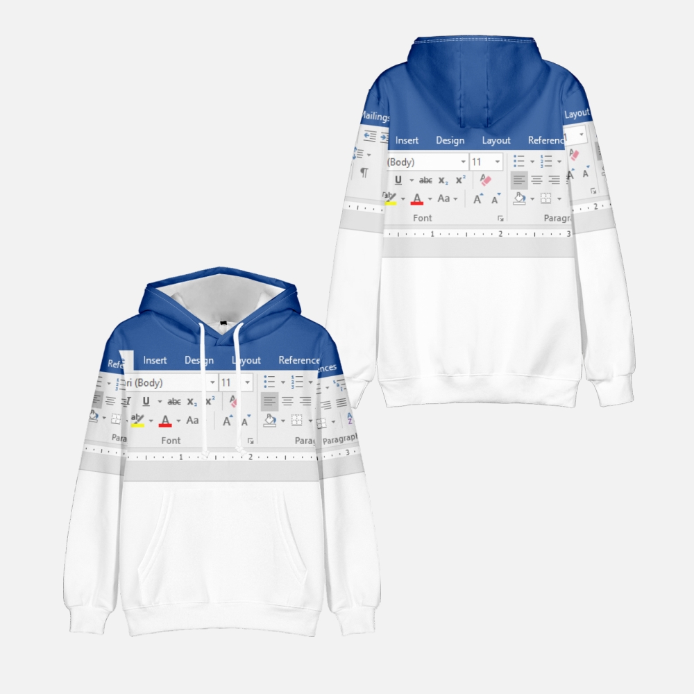 3D Printing Software - 3D Casual Excel Hoodie สําหรับผู้ชายและผู้หญิง Spreadsheet