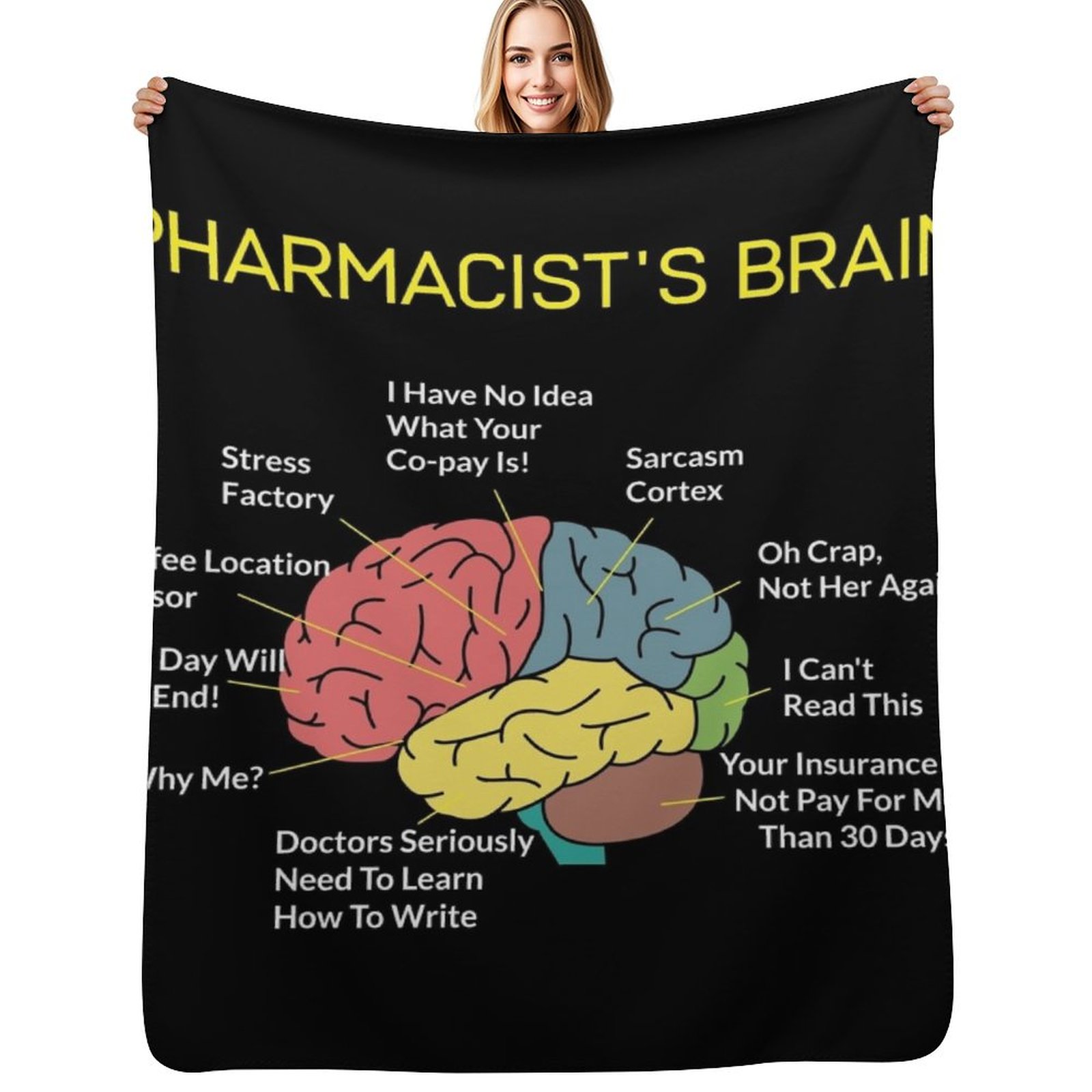 3D Printing In Pharmacy - เสื้อยืดเภสัชกรลายตลก ผ้าห่มอเนกประสงค์ ผ้าห่มนุ่มอุ่นสำหรับใช้ในบ้านและการเดินทาง