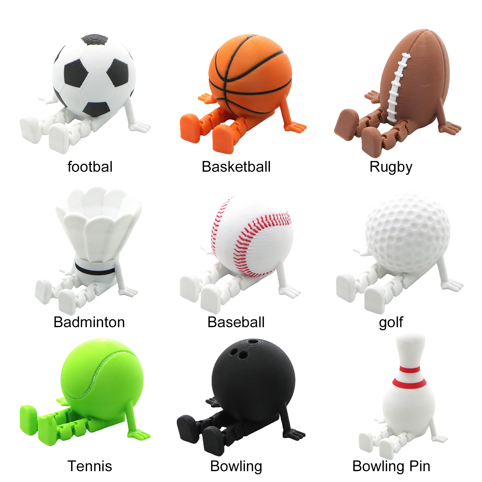 ตุ๊กตาบอลกีฬา 3D พิมพ์ลายน่ารั - 3D Printing Desk บทวิจารณ์และราคา