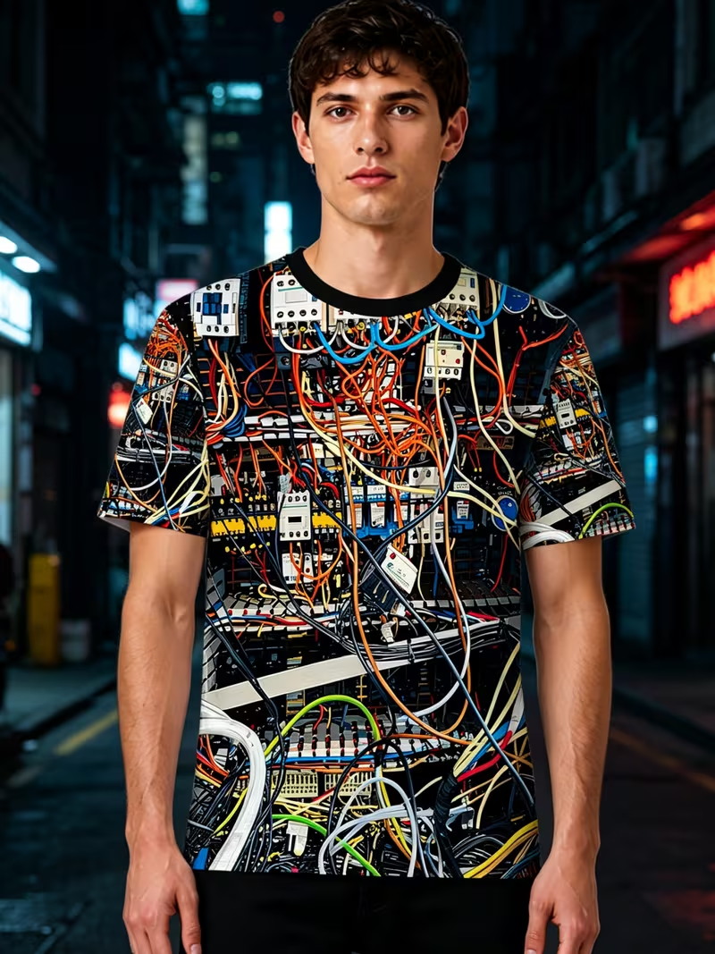 เสื้อยืดพิมพ์ลาย 3 มิติ วงจรไฟ - 3D Printing Engineer บทวิจารณ์และราคา