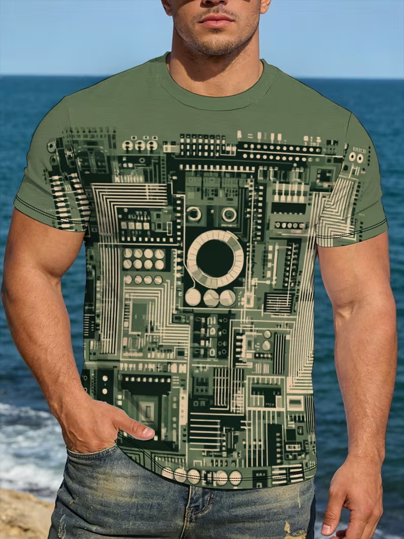 เสื้อยืดพิมพ์ลาย 3 มิติ วงจรไฟ - 3D Printing Engineer บทวิจารณ์และราคา